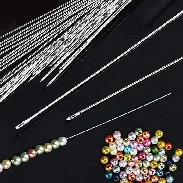 47st fröpärlnålar Extra fina tunna långa raka nålar Smyckenstillverkning med nålträdare Synålskudde