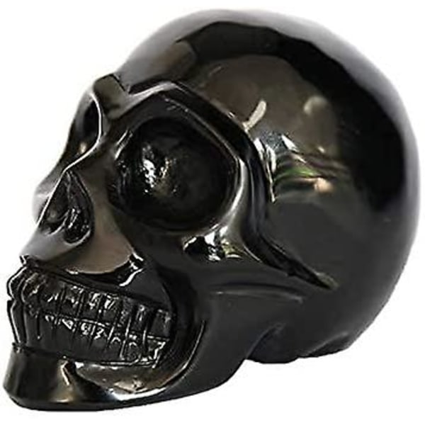 3,5" Black Obsidian Crystal Skull Realistic Beauty Skull Handpolerad för present- och heminredning