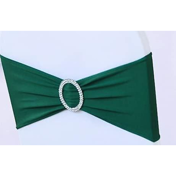 10 stk. Spandex Stol Bånd Sashes Til Bryllupsfest Banket Jul Thanksgiving Baby Shower Event Dekorationer (sort grøn)