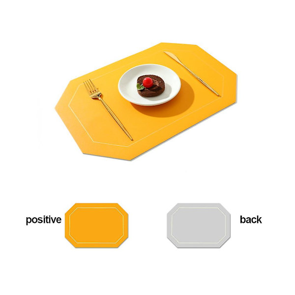 Tvättade inomhus/utomhus platsmattor för matbord Hållbara bordsmattor yellow