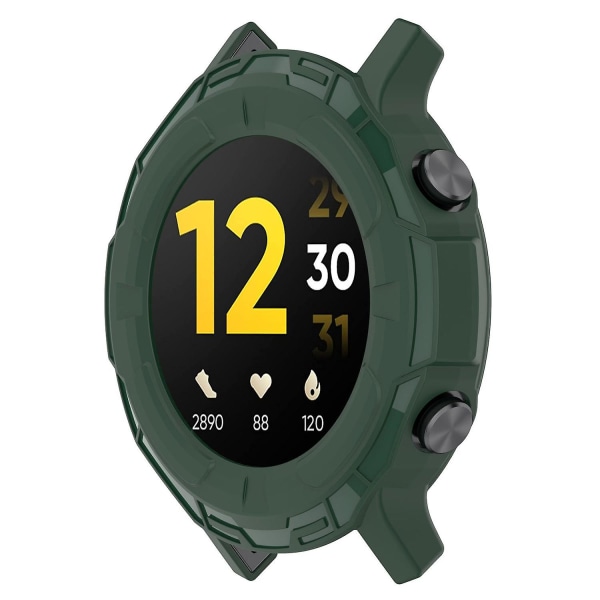 Anti-damm Anti-fall Mjuk TPU Klockfodral För Realme Watch S, Stötsäker Skyddande Skal Dark Green