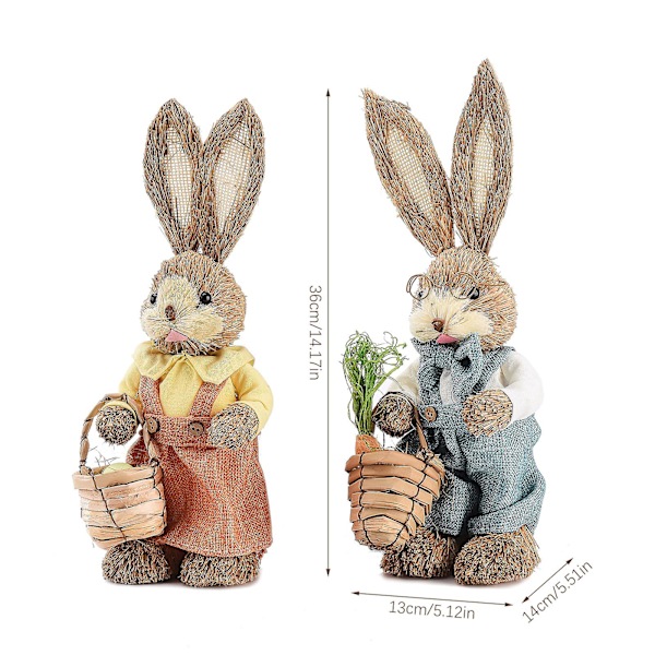 2 Stykker Påskehare Dukke Ornament Hængende Påskehare Påsketræs Ornamenter Hare Gave