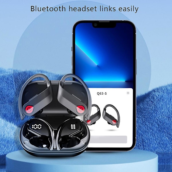 Langattomat nappikuulokkeet, Bluetooth 5.3 -kuulokkeet, joissa on melua vaimentava mikrofoni, LED-näyttö, urheiluun, juoksuun ja treeniin