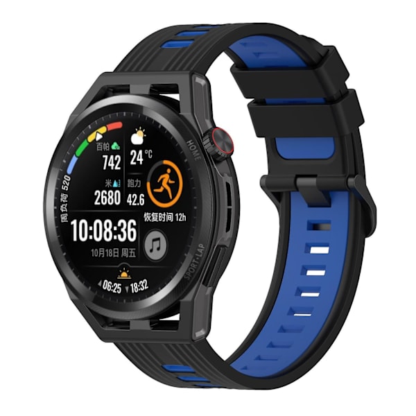 Silikonarmband för Huawei Watch GT/GT 3 46mm /Watch 4/ Galaxy Watch 46mm/Garmin Forerunner 265 Black Blue