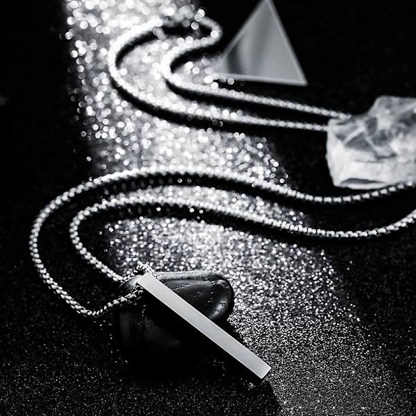 Titanium Stål Halskæde - Personligt Søjle Design Rustfrit Stål Vedhæng Hip Hop Tilbehør til Mænd