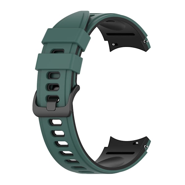 Silikoninen kellon ranneke Samsung Galaxy Watch 4/5/6 40/44mm / Watch6 Classic 43mm 47mm / 5 Pro 45mm -kelloille Olive Green  Black