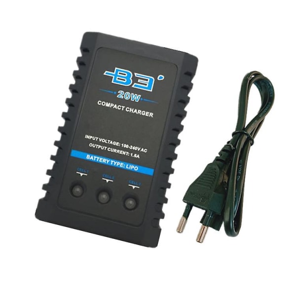 B3 20w 1.6a Pro Balansladdare För 2s 3s 7.4v11.1v Litium Lipo-svart