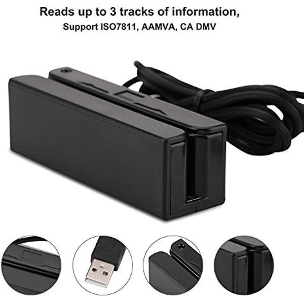 Msr90 Usb Swipe Magnetic Credit Card Reader 3 Tracks Mini Smart Card Reader Msr605 Msr606 Deftun