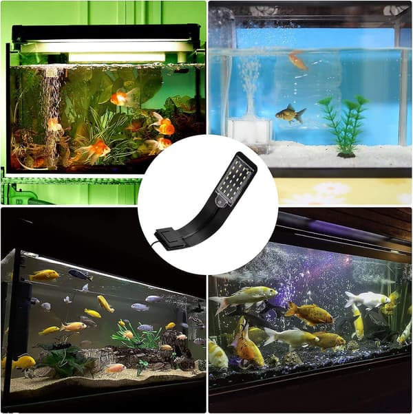 LED Super Slim Akvariumbelysning med Hvitt og Blått Lys, 2.5a, Hvit