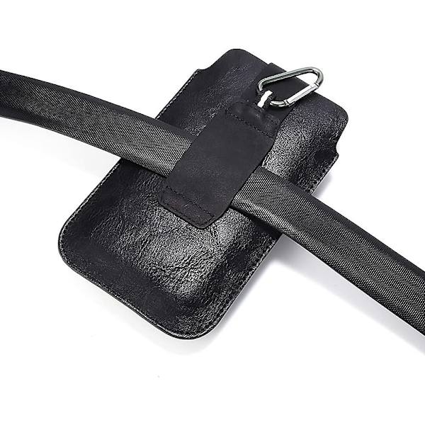 Läder midjeväska för mobiltelefon, bälteshölster för telefon med Acsergery-korthållare, 6,9\"/6,5\" present