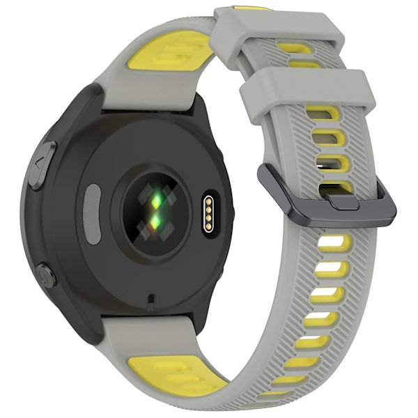 22 mm Tvåfärgat armband i twill-väv i silikon till Garmin Forerunner 965/955/945/935/745 Grey Yellow