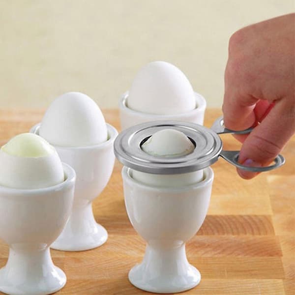 Egg Topper Kutter, Eggeskallåpner i rustfritt stål, Eggesaks for hardkokte egg, kjøkkenverktøy