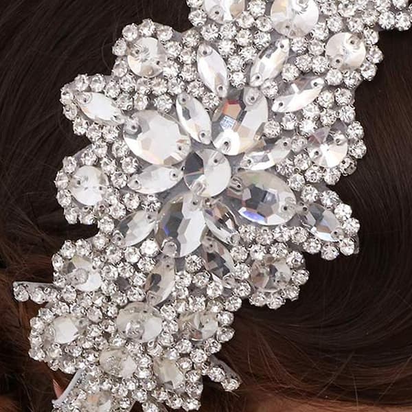 Rhinestone Flapper Pandebånd - elastisk 1920'er hovedbeklædning, hårtilbehør til kvinder