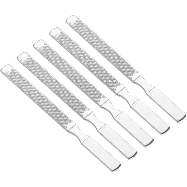 5-pack Rostfria Nagelfilar Professionella Dubbelsidiga Tvättsbara Rostfria Nagelklippare Finger Tång