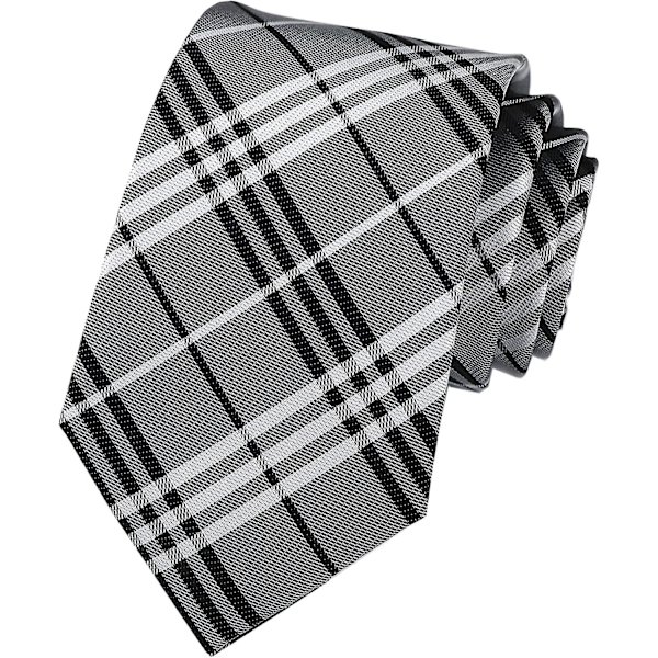 Ginghamrutete slips for men, stripemønster, formelle designslips for business, 8 cm