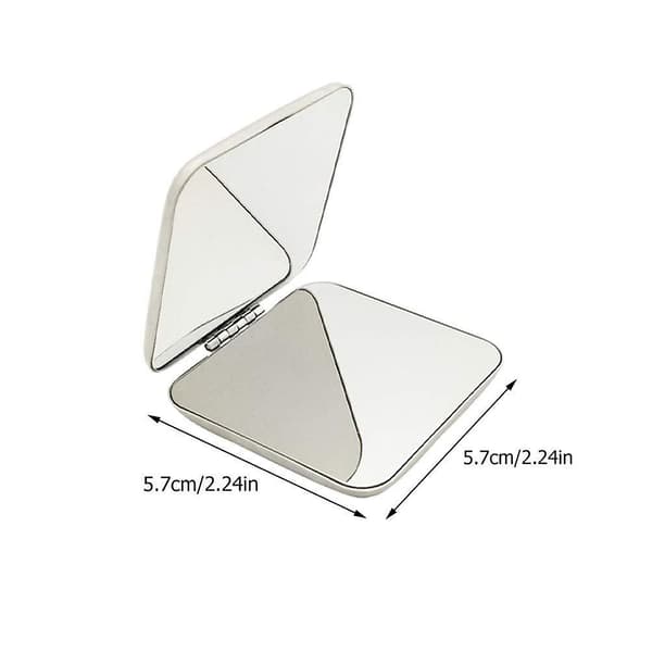 Makeup Spejl Dobbeltsidet Bærbart Sammenklappeligt 5,7x5,7cm (sølv)