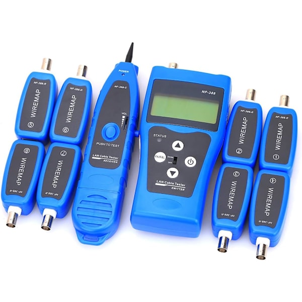 NF-388 Multifunksjonell Håndholdt Nettverk Koaksialkabel Tester Koaksialkabel Sporer Nettverkskabel Ethernet (Blå)
