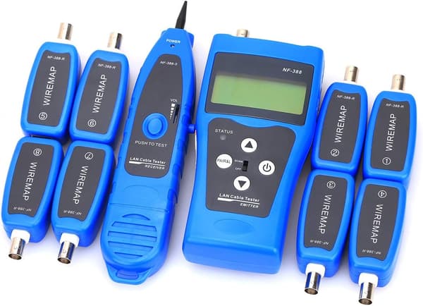 NF-388 Multifunktionel Håndholdt Netværks Coax Kabel Tester Koaksial Kabel Tracker Netværkskabel Ethernet (Blå)