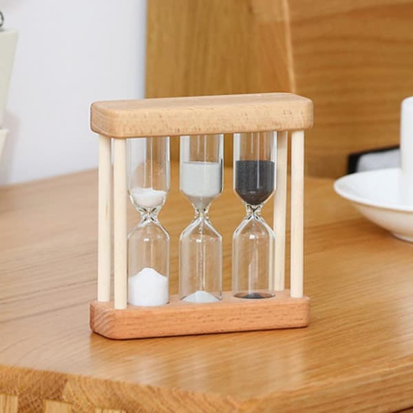 3 i 1 Trä Sand Timer Mini Timglas Timer Timglas För Borsta Tänder Matlagning Style2 Kök Timers