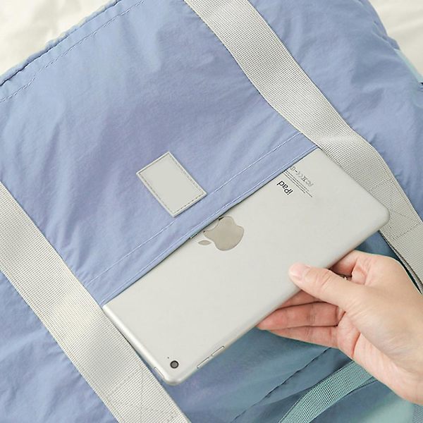 Sammenleggbar reisebag Tote Håndbagasje Sportsbag Håndbagasjevesker For Fly Weekender Overnatting For Kvinner Og Jenter Light blue
