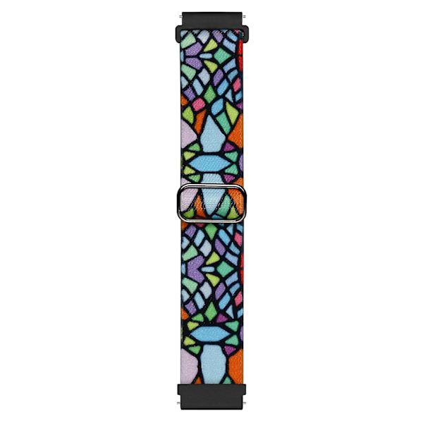 Nylon Urrem til Coros Pace 2/Apex 42mm, 20mm Mønstret Justerbar Flettet Løkke Rem Geometric Rainbow