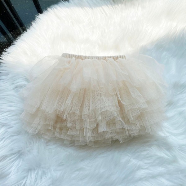 Moderigtig tutu nederdel til baby piger, fluffy skørt, prinsesse balletdans tutu mesh nederdel, kage nederdel til børn, sødt pigetøj Beige 80