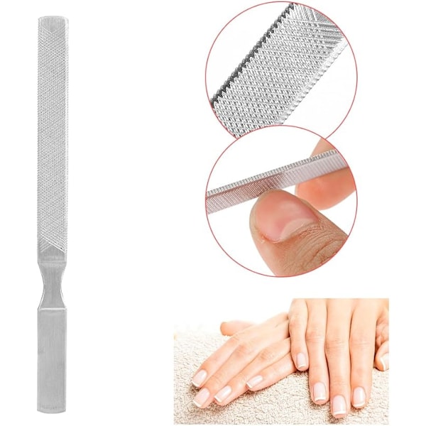 5-pack Rostfria Nagelfilar Professionella Dubbelsidiga Tvättsbara Rostfria Nagelklippare Finger Tång