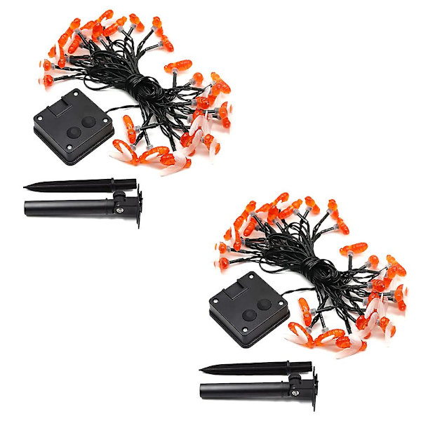 Udendørs Havelamper 2 Pak 6,5m 30 Led Solcelle Bi Lys Kæde Til Havehegn Træ Altan Fest white