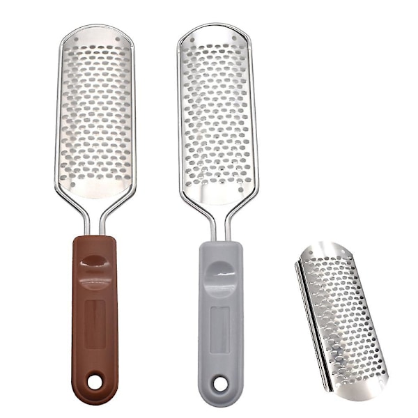 2 Fotrasper i metall (fotfil) + 1 gratis erstatningsblad 1brown * 1gray handle* 1 file large hole