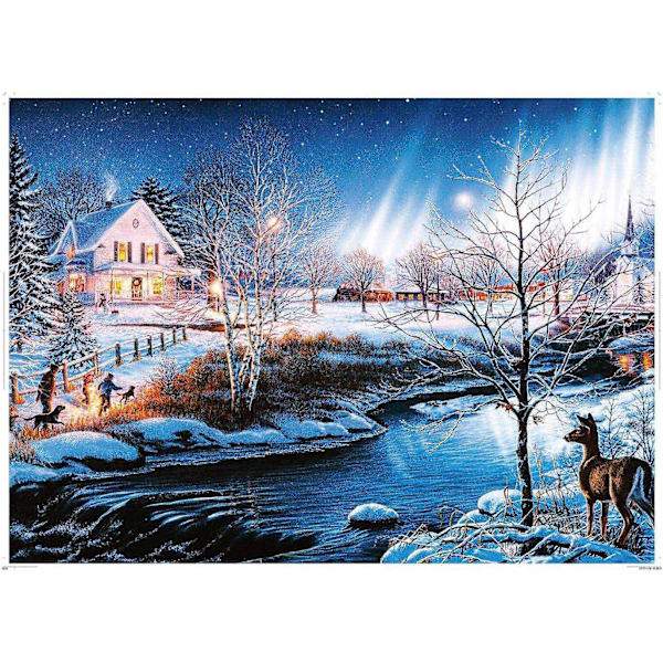 1000 Brikker Puslespil til Voksne - Pap Puslespil - Afslappende Puslespil - Aurora Sneklædt Nat Puslespil (70x50cm/27.5x19.7in) til Børn og Voksne Gaver