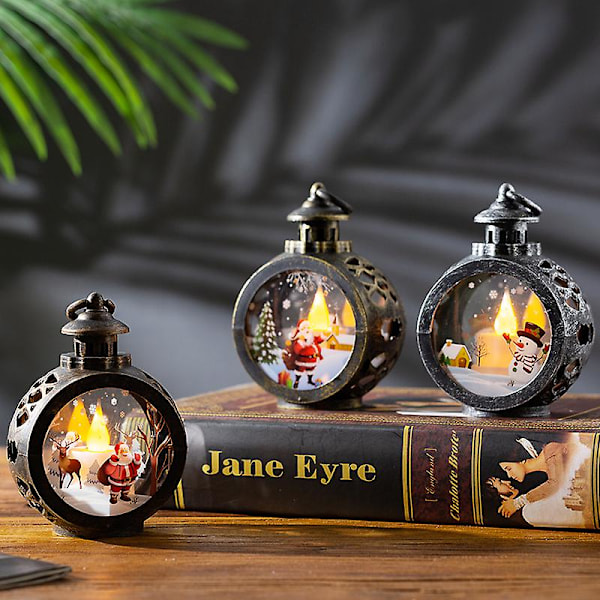 Juldekoration Flamlösa Flimrande Ljus, Batteridrivna Led-Ljus$Flimrande Flamlösa Pelarljus, Batteridrivna Varmt Ljus, För Bronzed Santa S