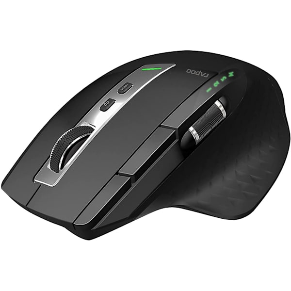 Rapoo trådlös mus, multienhets Bluetooth-mus för bärbar dator, sladdlös mus upp till 3200 dpi, ergonomisk mus med sidohjul, hög precision