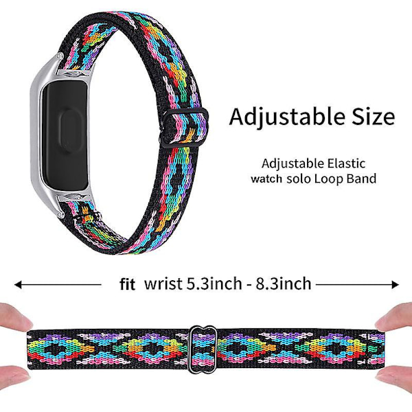 Udskiftningsurrem til Xiaomi Mi Band 7, nylonflettet elastisk justerbar løkke Style 14