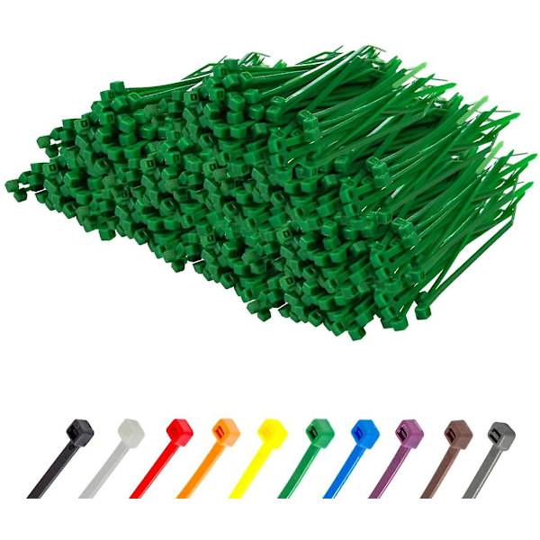 Små Lilla Kabelbinder, 100mm X 2.5mm, Bulkpakke Med 1000, 4\" Premium Nylon Green 100mmx2.5mm