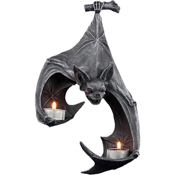 Fladdermus Vägg Tealight Sconce Ljusstake Fladdermus Hållare Väggdekor Gotisk Halloween Dekor För Hemmakontor