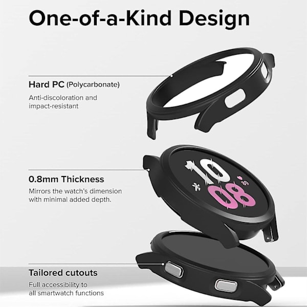 Gummierat PC-klockfodral för Samsung Galaxy Watch6 Classic 47mm, ultratunt skyddande skal Pink