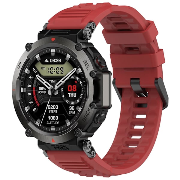Justerbart silikonarmband för handleden till Huami Amazfit T-rex Ultra A2142 Red