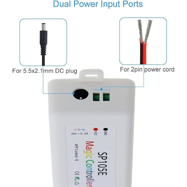 Magisk drömfärg Ios Android Bluetooth LED-ljusstyrenhet för Ws2811 etc