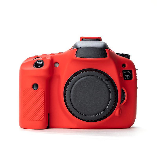 DSLR-kamerans anti-dropp silikonfodral för Canon EOS 7D, mjukt skyddande fodral Red