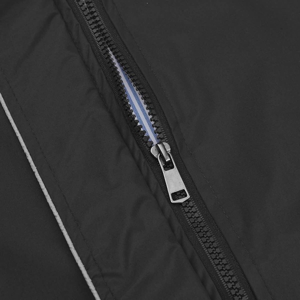 Lang, vanntett jakke for kvinner med hette, lett regnfrakk, vindjakke, utendørs trenchcoat Black 3XL