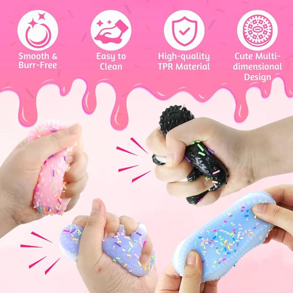 4 stk. Taba Squishy Biscuit Stress Relief Legetøj Klemning Biscuit Simulation Legetøj til Ultra Blød Dekompression Legetøj Stressbold Klemme Legetøj Angst Rel