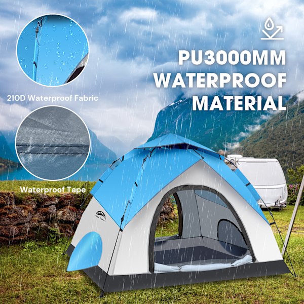 Campingtält 2/4 Personers Instant Familjetält Pop Up Tält för Camping Vattentätt Bärbart Vandring Läger Lätt Tält för Ryggsäcksturer Litet Tält
