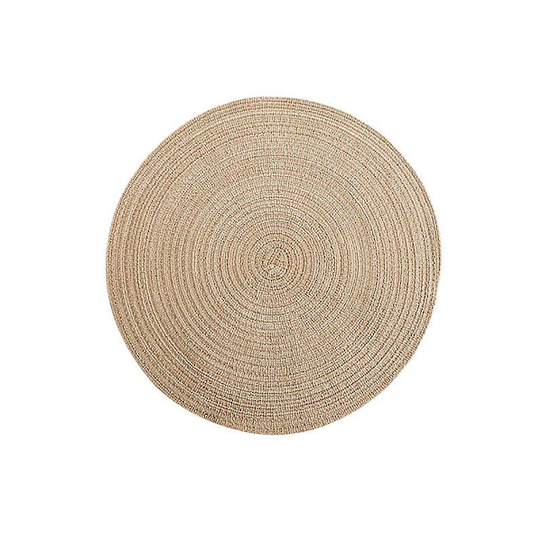 Pyöreät punotut tabletit, 6 kpl, pestävät pyöreät tabletit keittiön pöydälle, 36 cm pyöreät pöytätabletit (6 kpl)
