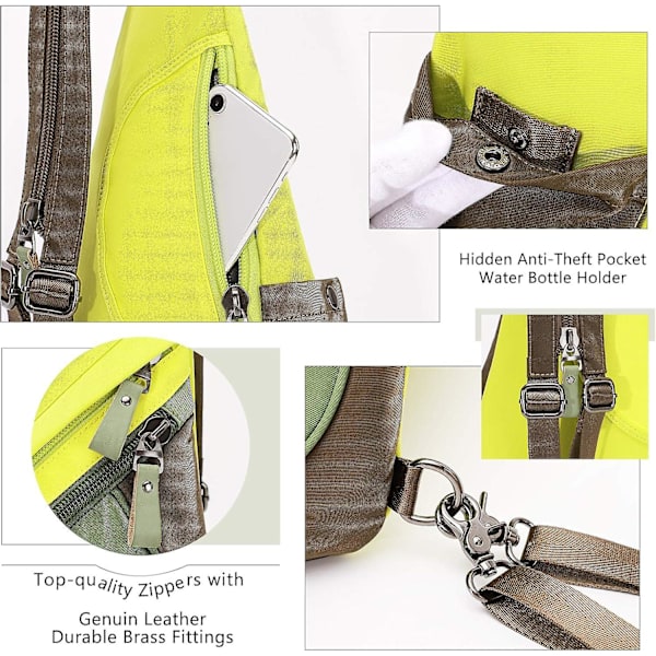 Nylon Sling Bag - Liten Crossbody Ryggsäck Axelväska Casual Dagryggsäck Multifunktionell Ryggsäck För Män Kvinnor