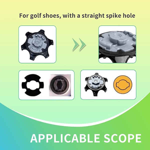 Golf Spikes Sko Knotter Golfsko Svarte Myke Spikes 14 stk Sklisikre Spikes Enkel Installering Golfsko - 3.5mm