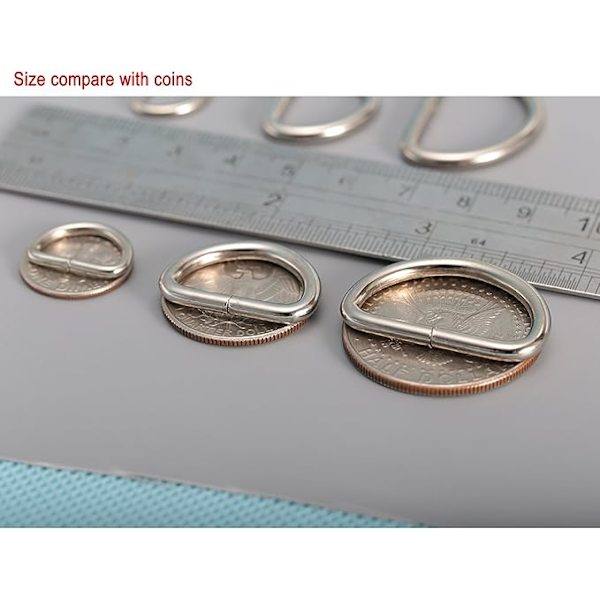 Metall D-ring 1 tum Icke-svetsad Nickelpläterad Förpackning om 100 (Stor) 1 inch(26mm)
