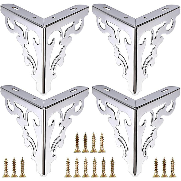 4 st möbelben i metall, moderna soffbordben för reparation och restaurering av byrå, garderob, soffbord, bänkskivor, säng, viktkapacitet Silver 15cm 6inch