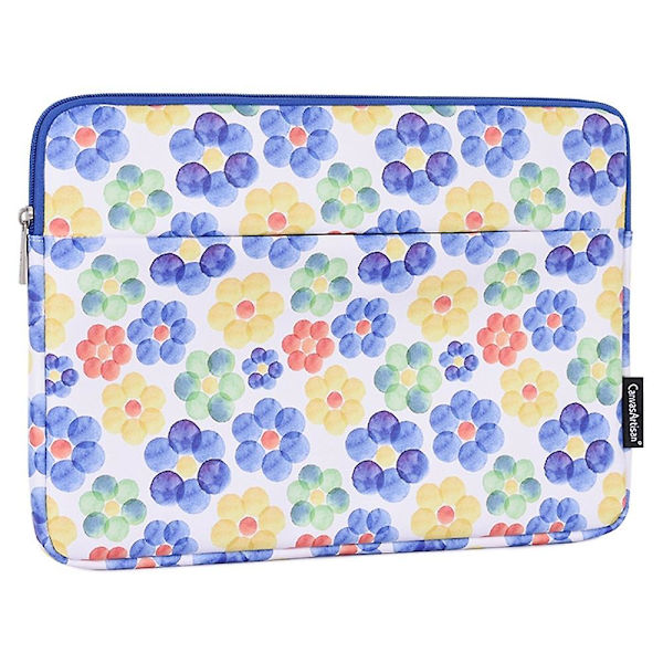 Laptopfodralväska för 11~15 tums bärbar dator, blommönstrad PU-läder 11-tums bärbar datorväska For 13 inch Laptop