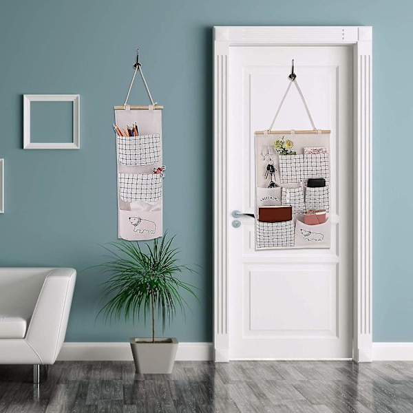 Hängande arrangör 2 stil vägg hängande väska hängande förvaringsväska för barnrum badrum sovrum vit White