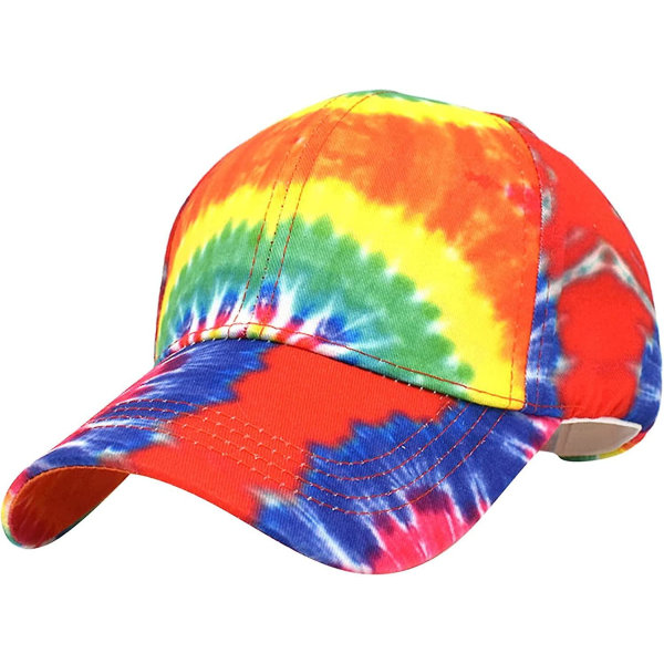 Cap. Vattentät. Justerbar hatt. Kvinnors Hip. Tie-dyed unisex mössa. Platt Rainbow